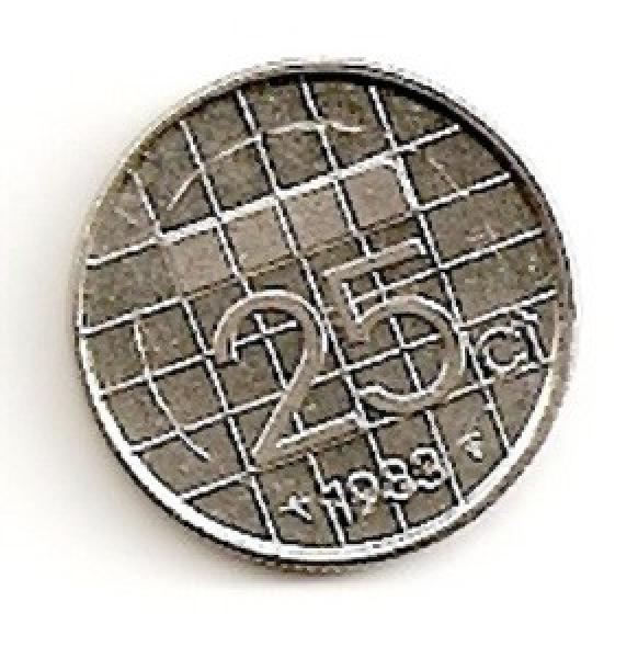 Olandija. 25 centai ( 1992 ) XF